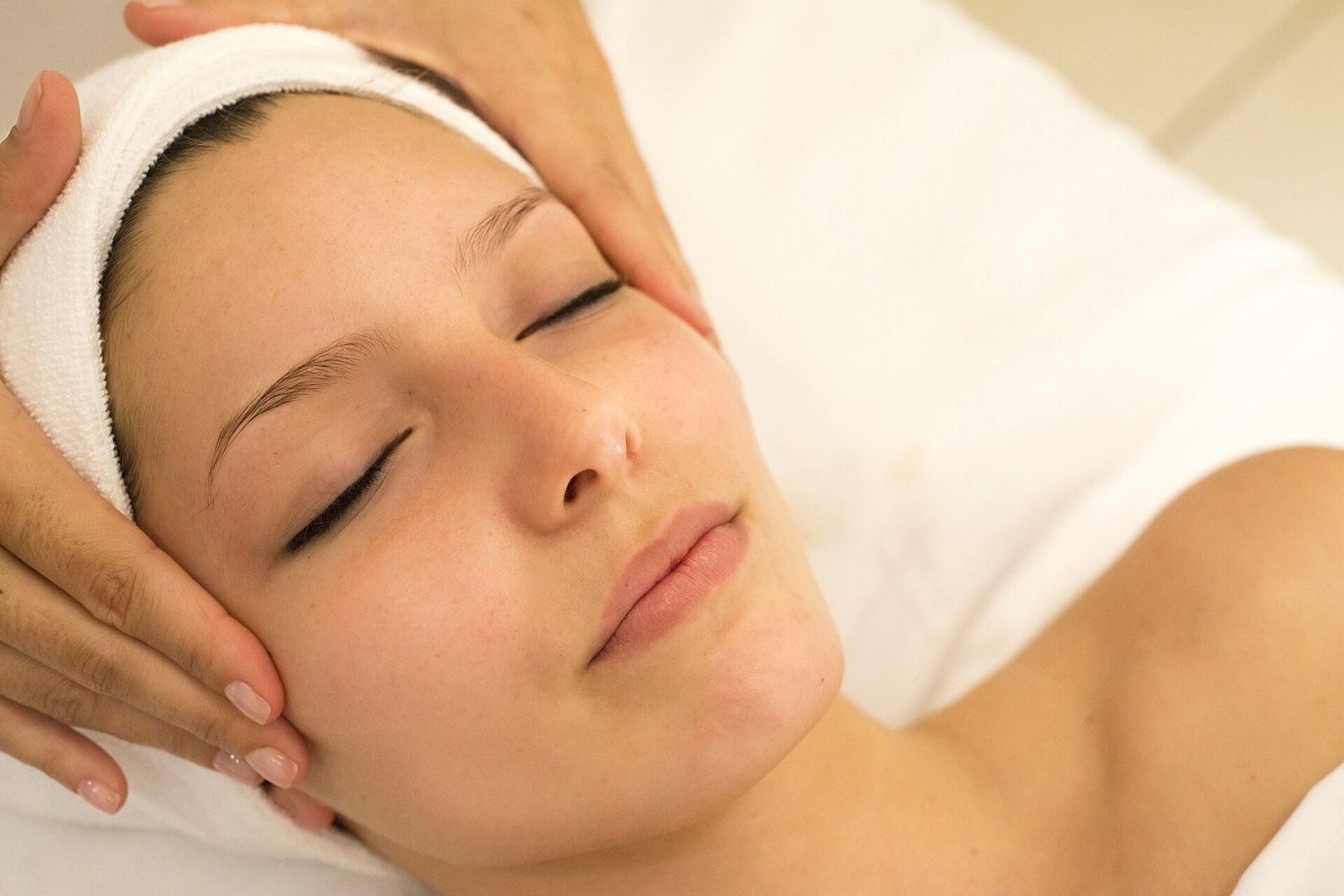 Client receiving a facial treatment