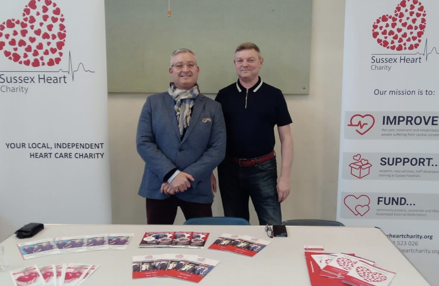 Charity volunteers at a fundraising stall